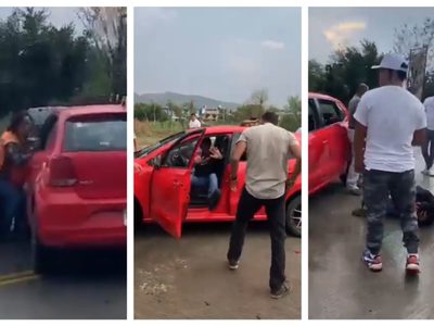 Conductor recibe una golpiza tras chocar y atropellar a una mujer en Oaxaca (Video)