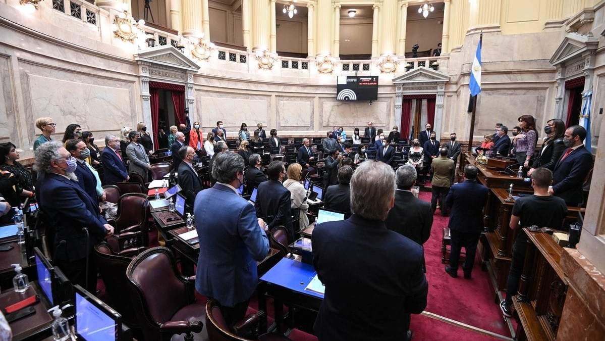 Los legisladores argentinos durante la sesión