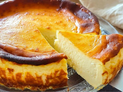 Prepará esta Torta Vasca con queso quemado