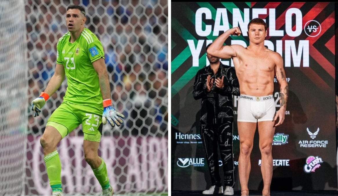 El "Dibu" Martínez y el Canelo Álvarez
