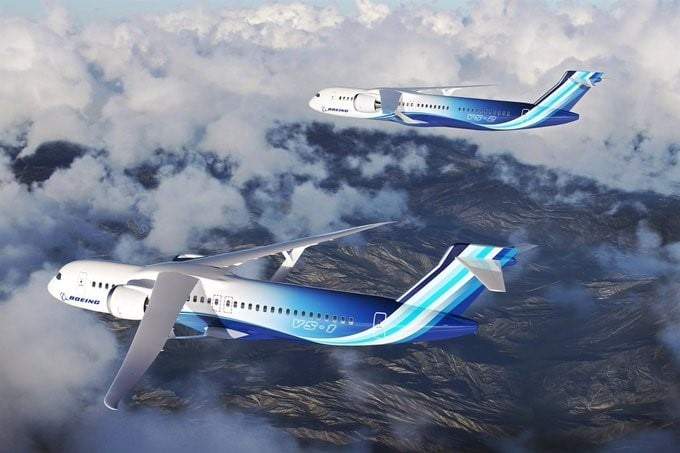Concepto artístico de familias de aviones comerciales con una configuración Transonic Truss-Braced Wing del proyecto Sustainable Flight Demonstrator