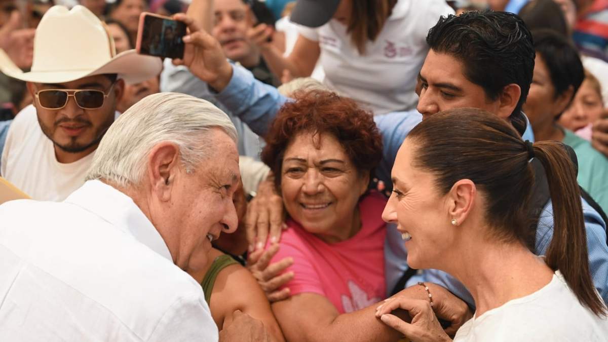 Andrés Manuel López Obrador y Claudia Sheinbaum en Lerdo, Durango