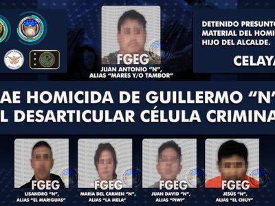 Detienen al presunto homicida de Guillermo Mendoza, hijo del alcalde de Celaya
