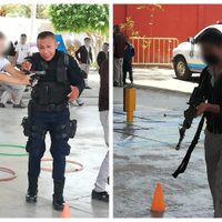 Policías de Purísima del Rincón prestan sus armas a estudiantes de secundaria