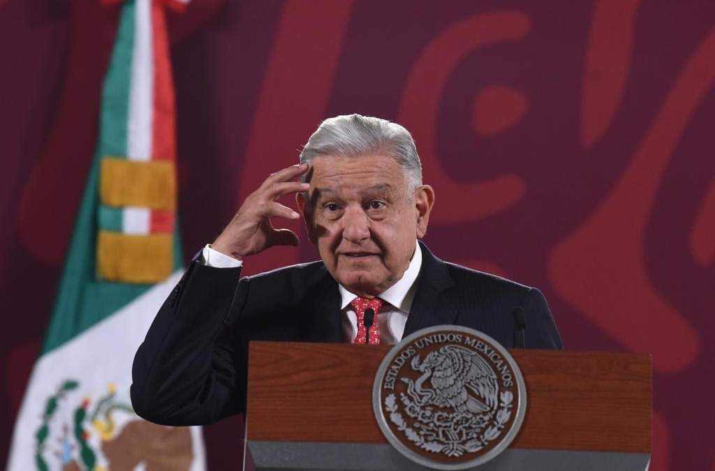 El presidente durante la conferencia de este martes en Palacio Nacional
