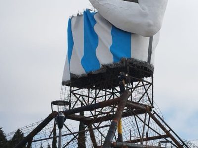 Cutral Co avanza con la construcción de la estatua de Messi más alta del mundo