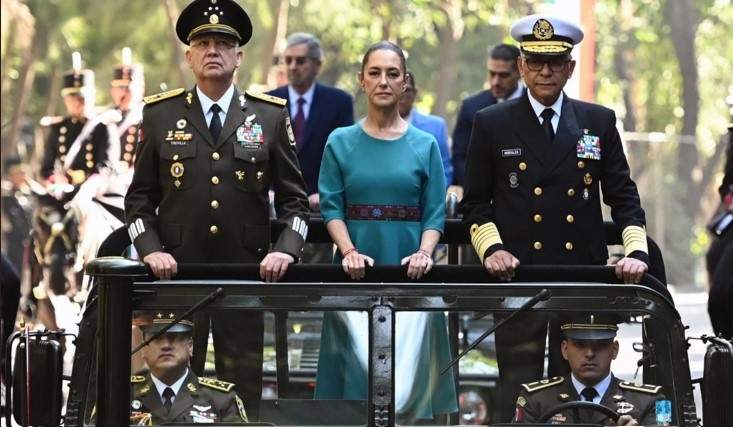 El general Trevilla Trejo, la presidenta Sheinbaum y el almirante Morales Ángeles