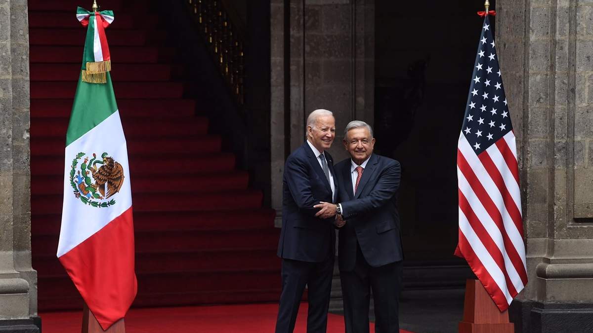 Ceremonia de bienvenida a Biden en Palacio Nacional
