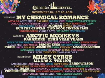 Corona Capital 2022 sorprende con My Chemical Romance, Arctic Monkeys y Miley Cyrus