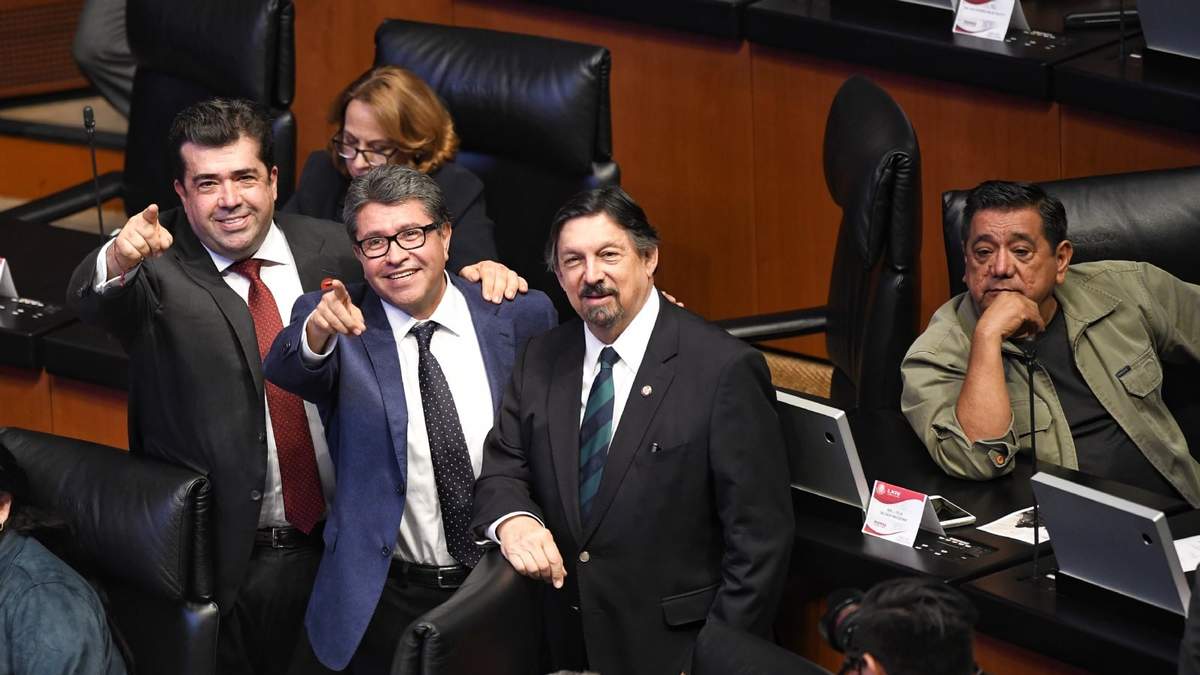 Pedro Haces con Ricardo Monreal y Napoleón Gómez Urrutia