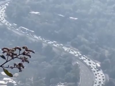 Así se ve la autopista México-Cuernavaca por vacaciones de Semana Santa (Video)