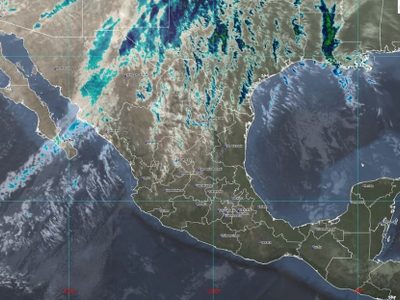 Frente frío #33 provocará lluvias fuertes y caída de nieve en el noroeste del país