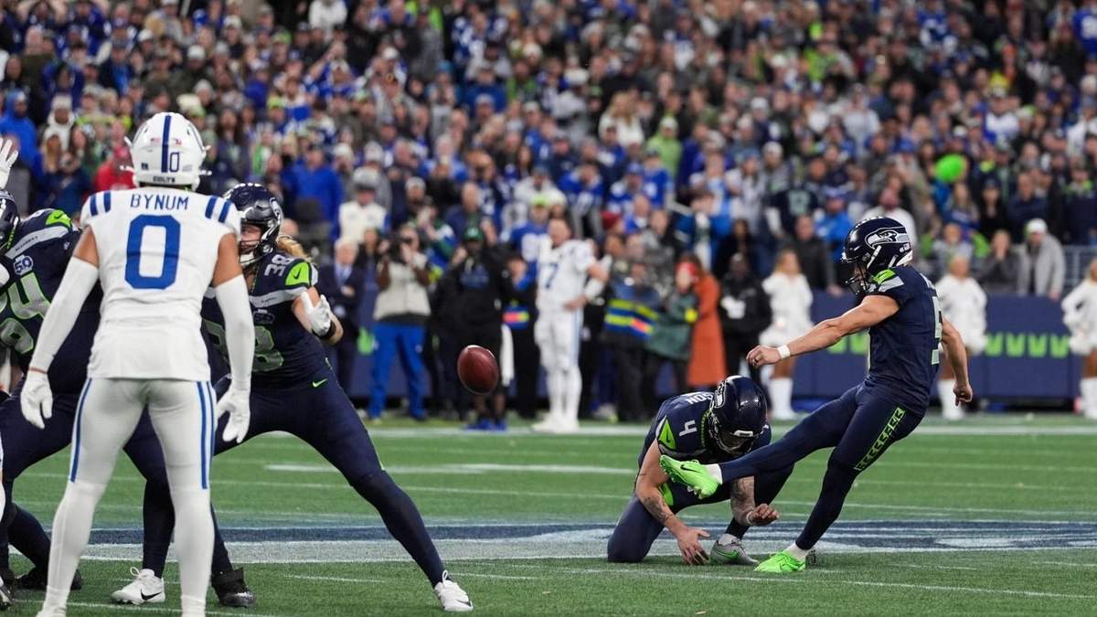 Los Seahawks superan a los Colts 18-16 con un gol de campo de 56 yardas de Jason Myers