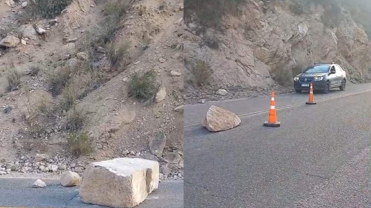 Piden circular con precaución en Cacheuta por derrumbes en la calzada