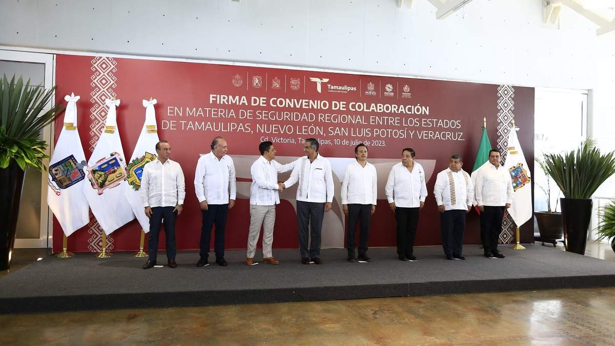 Firman convenio en materia de seguridad Gobiernos de Tamaulipas, San Luis Potosí, Veracruz y Nuevo León