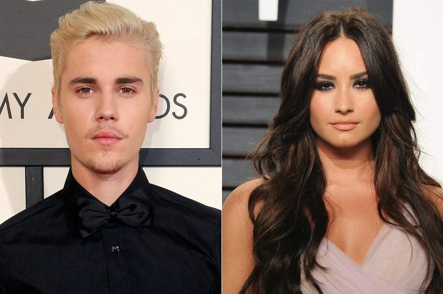Justin Bieber y Demi Lovato. Fuente: (Twitter)