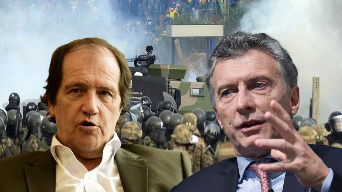 El embajador argentino en Bolivia, Ariel Basteiro y el expresidente de la nación, Mauricio Macri. Fuente: (Minuto Neuquén)