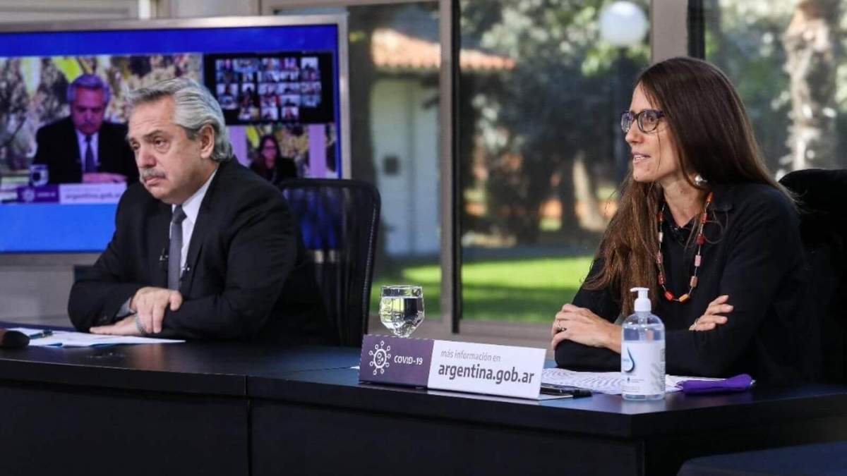 Alberto Fernández junto a Gómez Alcorta. Fuente: (Twitter)