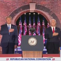 Con un mensaje nacionalista y de aplicación de la ley, Pence pide la reelección de Trump