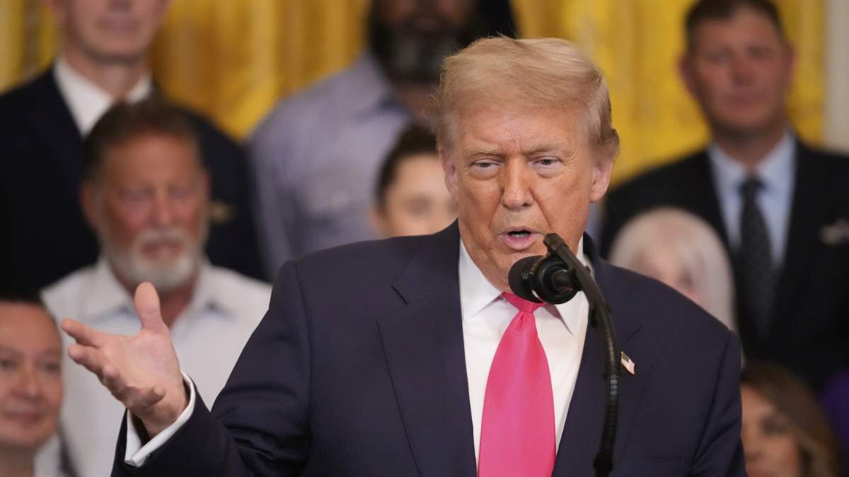 El presidente Donald Trump en su discurso en la Casa Blanca