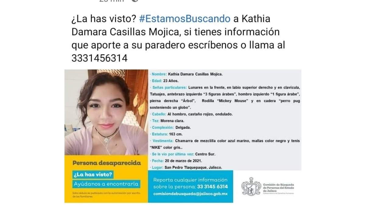 Kathia Damara Casillas Mojica, desaparecida desde 2021