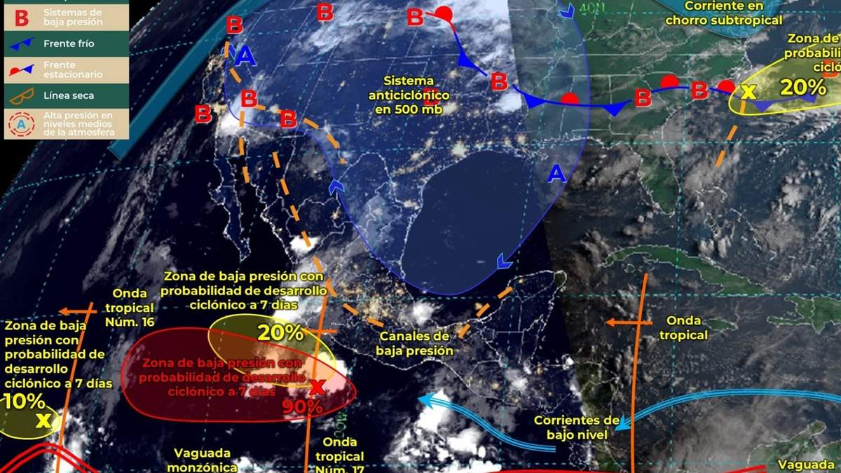 Sistemas meteorológicos en el país del 31 de julio de 2023