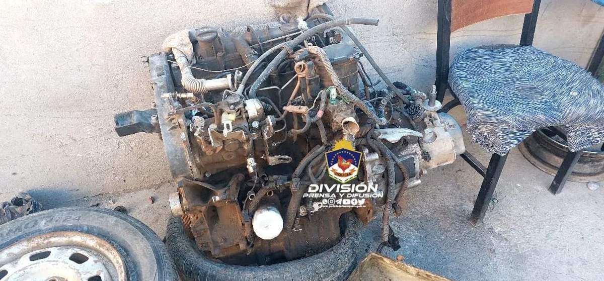 El motor fue secuestrado por la Policía. Fuente: (Policía de Neuquén)