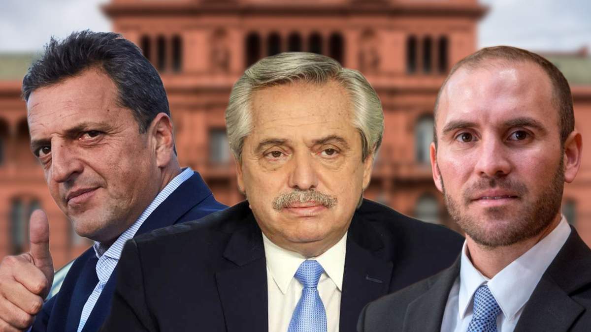 Sergio Massa, Alberto Fernández y Martín Guzmán. Fuente: (Minuto Neuquén)