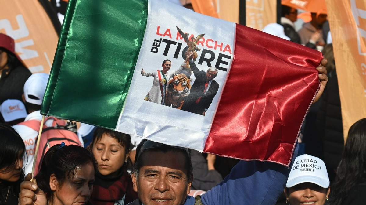 El Zócalo durante el mitin