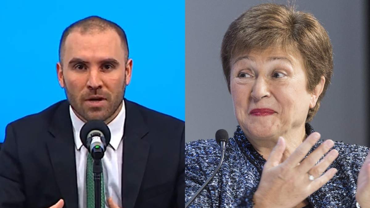El ministro de Economía, Martín Guzmán y la presidenta del FMI, Kristalina Georgieva. Fuente: (Minuto Neuquén)