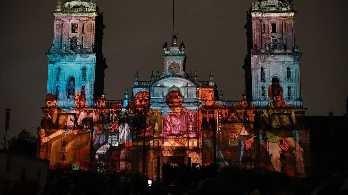 Proyección de "Memoria Luminosa" sobre la Catedral Metropolitana