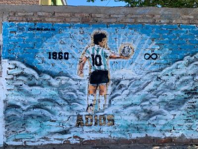 En Neuquén: inauguraron un mural en homenaje a Diego Maradona