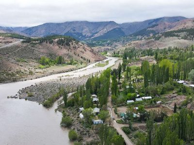 Una yegua rescató a su cría de la fuerte corriente del río Varvarco que la arrastraba