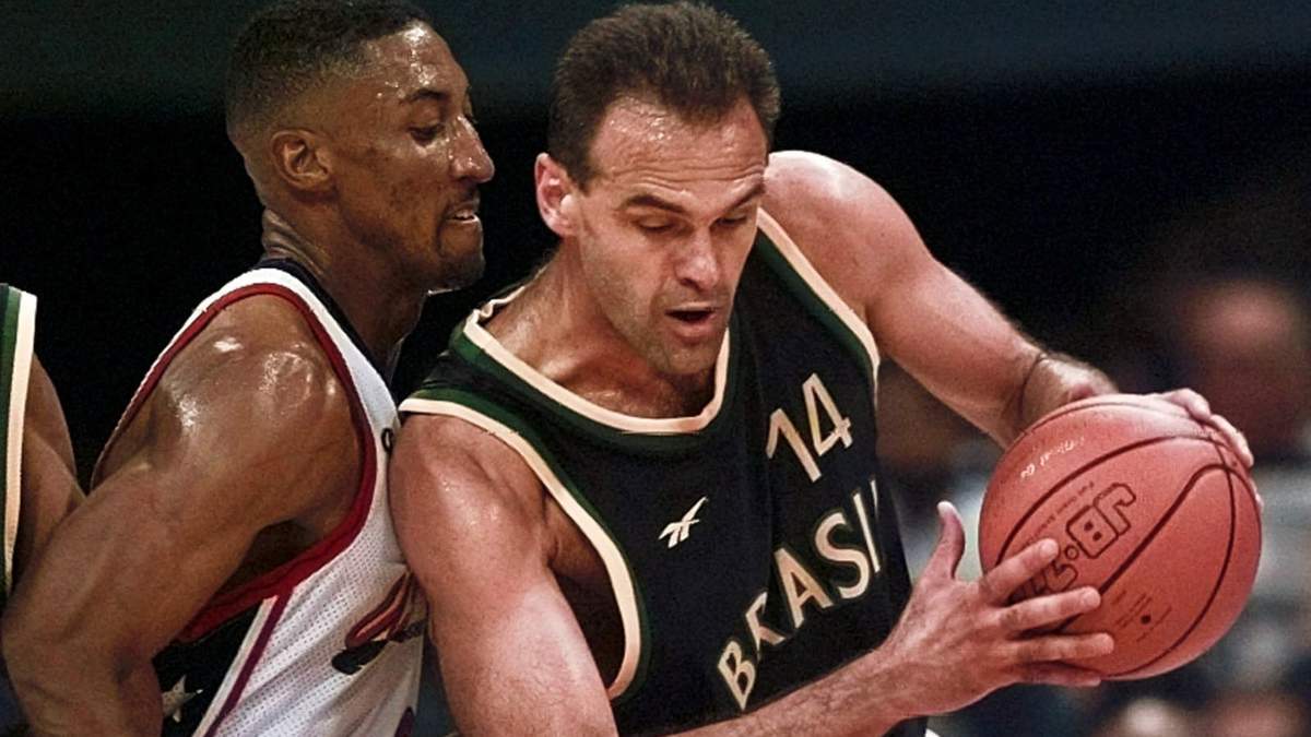 Oscar Schmidt y Scottie Pippen en los Juegos Olímpicos de Atlanta