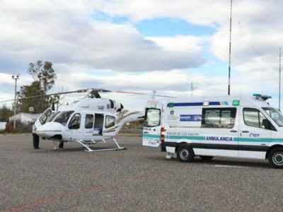 Helicóptero sanitario voló de urgencia a Chos Malal con un equipo médico para asistir a un paciente