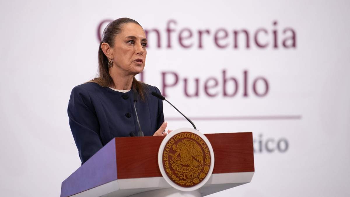 La presidenta Claudia Sheinbaum en la conferencia matutina de este lunes 26 de mayo de 2025