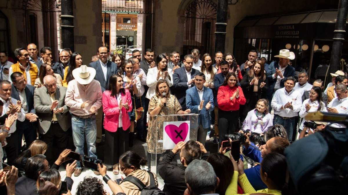 Xóchitl Gálvez, en la conferencia de prensa en Zacatecas