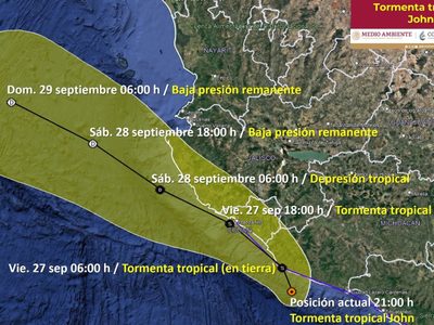 John vuelve a ser tormenta tropical y amenaza a Michoacán y Colima; alertan de más inundaciones