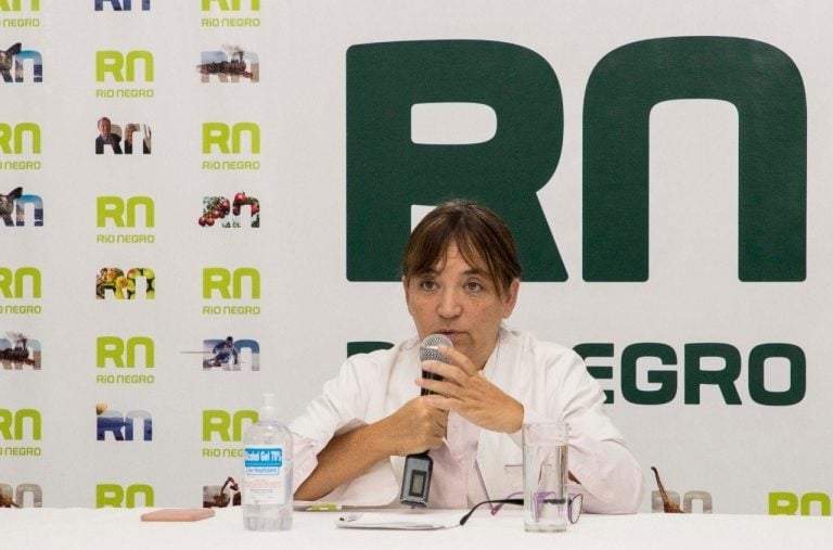 Mercedes Iberó en conferencia de prensa. Fuente: (Twitter)
