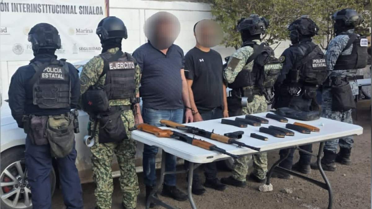 Sujetos detenidos por fuerzas federales en Culiacán, el 21 de mayo de 2026