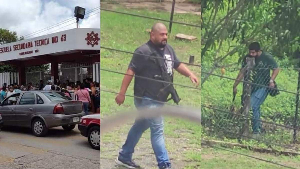 Hombres armados en secundaria