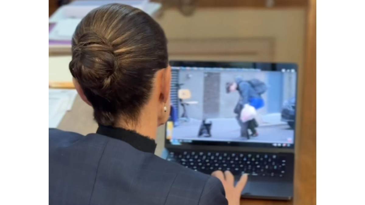 La presidenta Sheinbaum viendo los estragos del fentanilo en EU