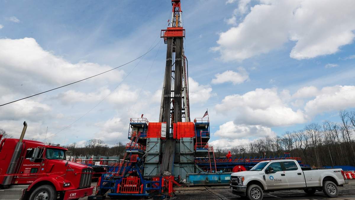 Un punto de perforación para obtener gas en St. Mary, Pensilvania