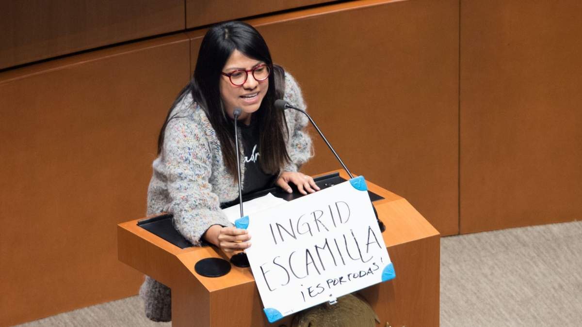 La senadora Indira Kempis Martínez durante sesión ordinaria en la Cámara de Senadores