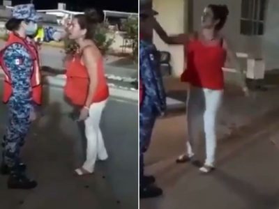 Embarazada ofende y cachetea a una soldado en un puesto militar de Sonora
