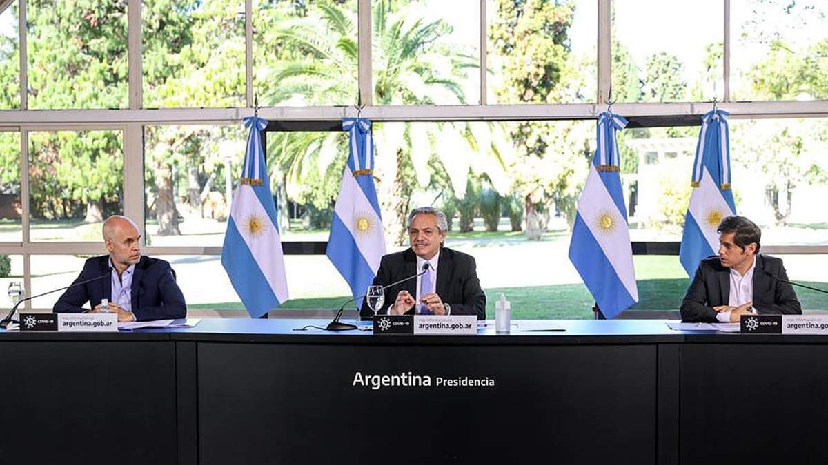 Larreta, Fernández y Kicillof. Fuente: (Presidencia)