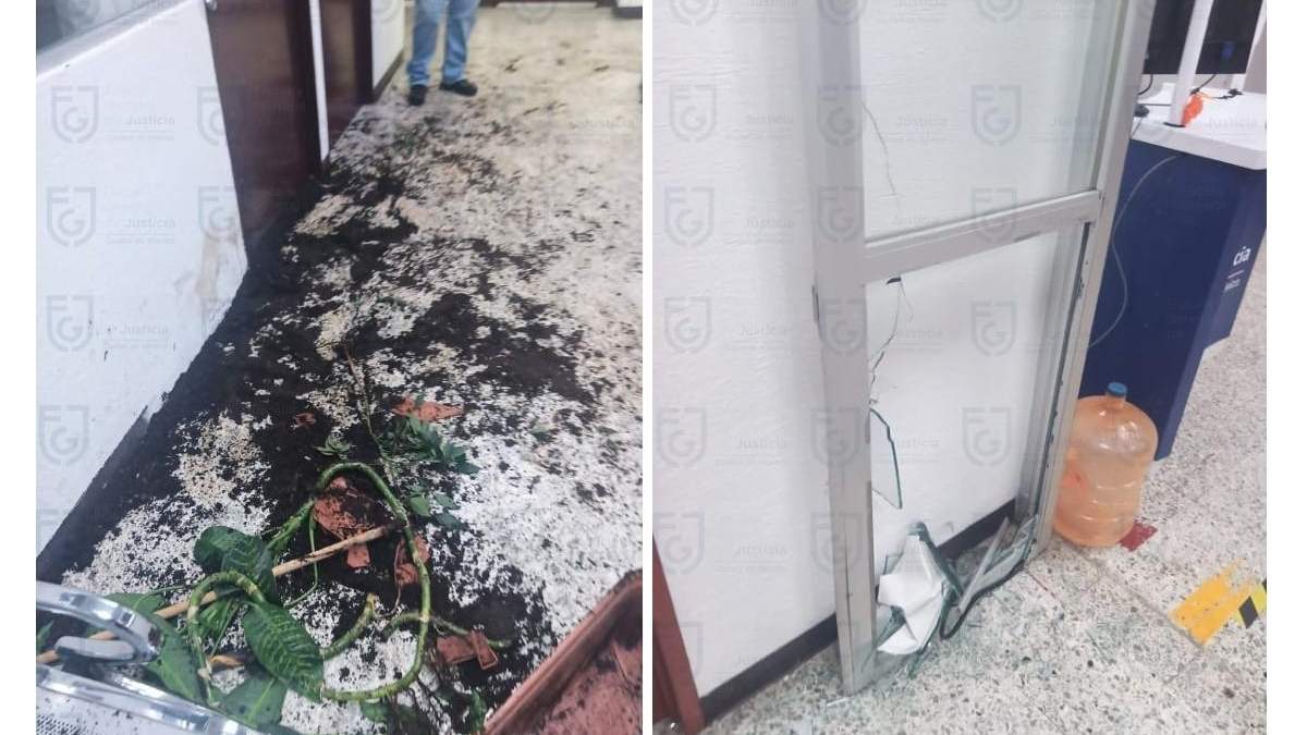 Destrozos en la agencia del MP