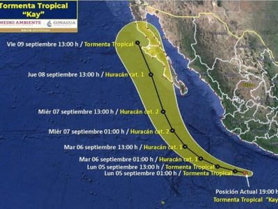 Suspenden clases en BC por huracán “Kay”, que bajó a categoría 1