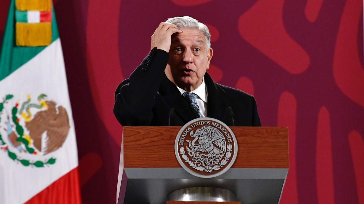 El presidente durante su conferencia en Palacio Nacional