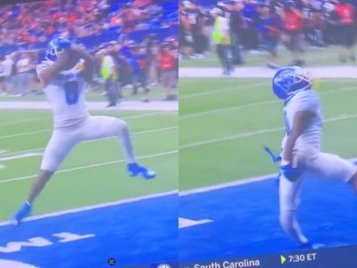 Jugador de futbol americano se lesiona tras festejar como Cristiano Ronaldo (Video)